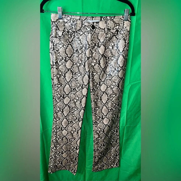 Zara Faux Leather Animal Print Pants size 2 - Picture 2 of 5